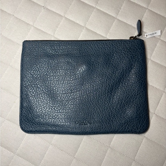 Coach Blue Leather Clutch Bag/Purse